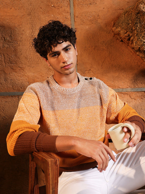 Hookd Contrast Panel Pullover Sweater