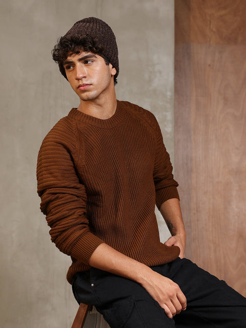 Chaos Self-Raglan Knit Pullover Sweater