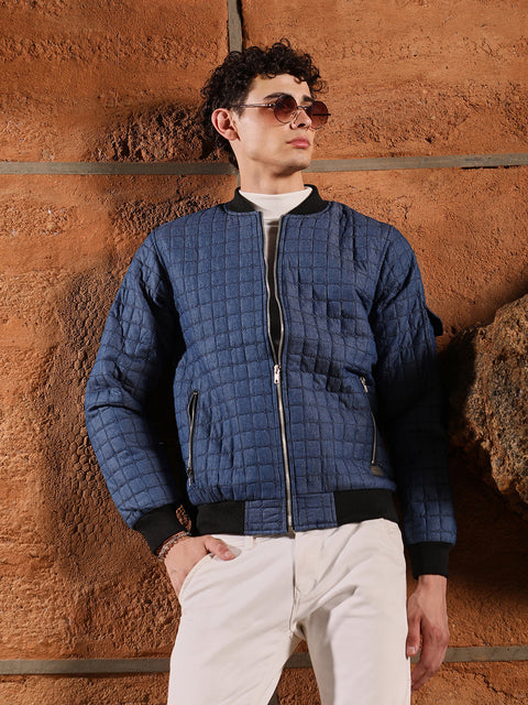 Behookd Cubic-Quilted Bomber Jacket