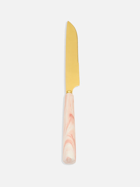 Blush Pink & Gold Solid Stainless Steel Cutlery Set