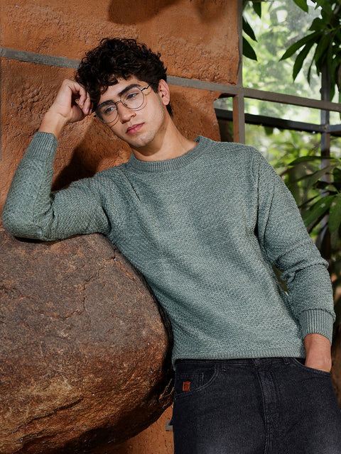 Just Be Textured Knit Pullover Sweater