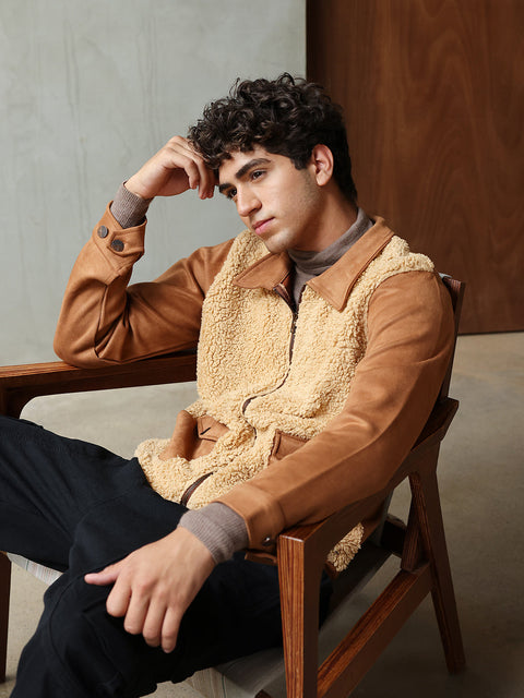 Game Face Contrast Sherpa Jacket