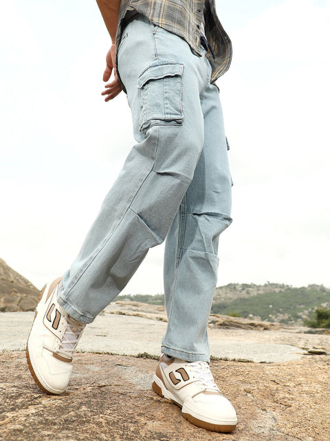 Runway Gods Straight-Leg Parachute Denim Jeans