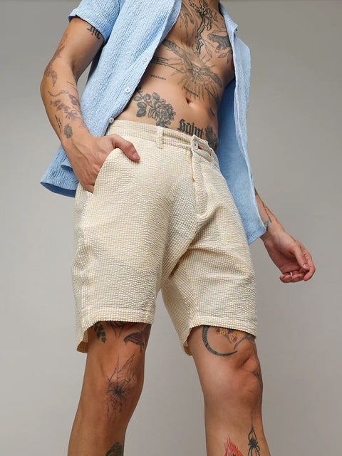 Hooked Seersucker Stripe Shorts