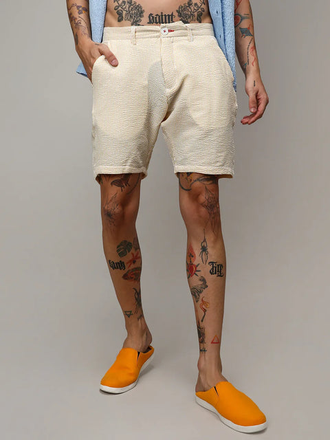 Hooked Seersucker Stripe Shorts