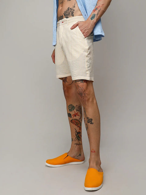 Hooked Seersucker Stripe Shorts