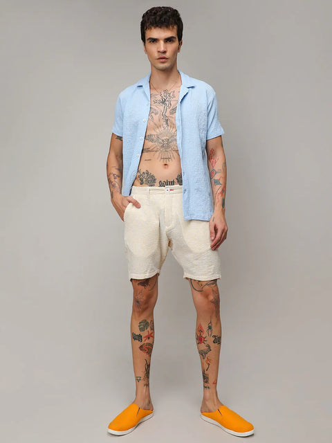 Hooked Seersucker Stripe Shorts