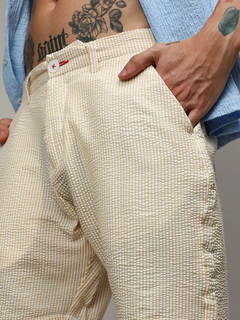 Hooked Seersucker Stripe Shorts