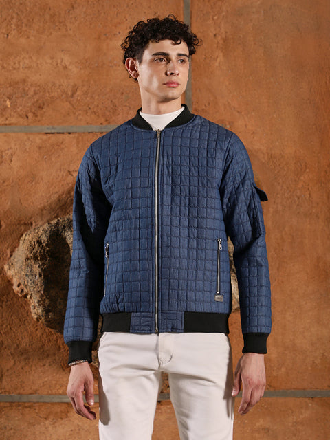 Behookd Cubic-Quilted Bomber Jacket