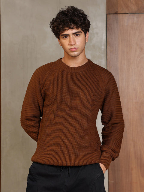 Chaos Self-Raglan Knit Pullover Sweater