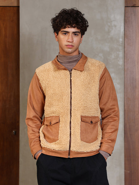 Game Face Contrast Sherpa Jacket