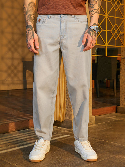 Chaos Light-Wash Carrot-Fit Denim Jeans