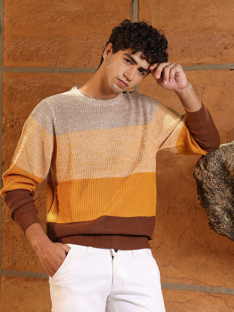 Hookd Contrast Panel Pullover Sweater