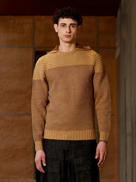 Behookd Textured Knit Pullover Sweater