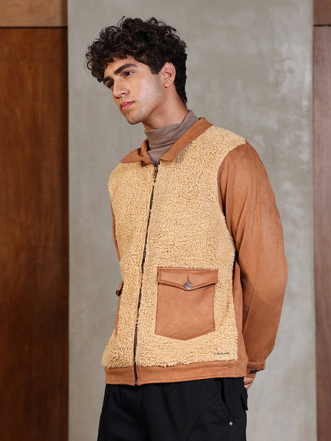 Game Face Contrast Sherpa Jacket