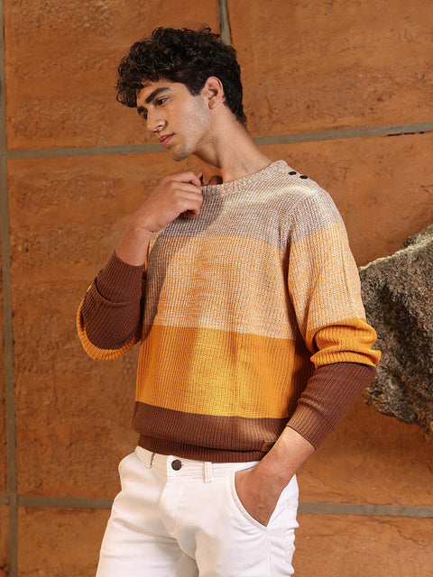 Hookd Contrast Panel Pullover Sweater