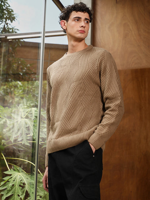 Chaos Basket-Knit Pullover Sweater