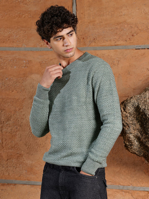 Just Be Textured Knit Pullover Sweater