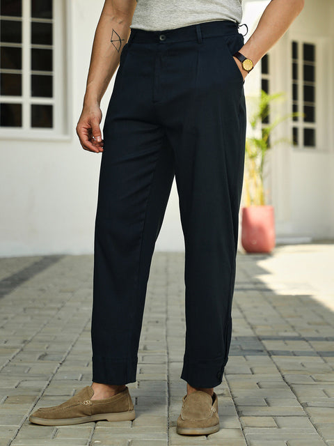 Behookd Linen-Blend Tapered Trousers