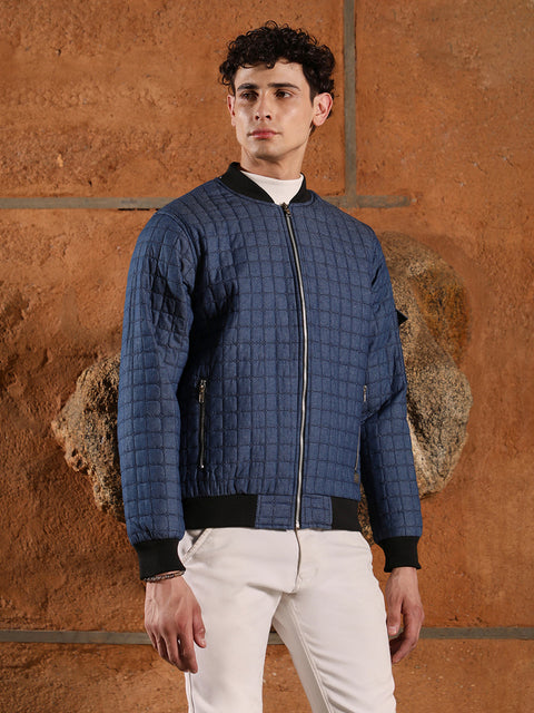 Behookd Cubic-Quilted Bomber Jacket