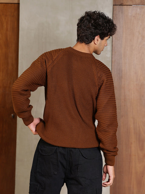 Chaos Self-Raglan Knit Pullover Sweater