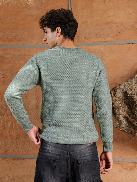 Just Be Textured Knit Pullover Sweater