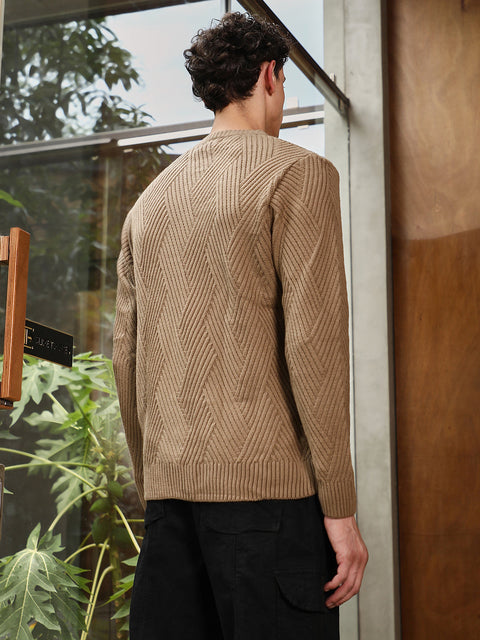 Chaos Basket-Knit Pullover Sweater