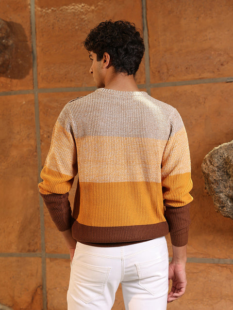 Hookd Contrast Panel Pullover Sweater