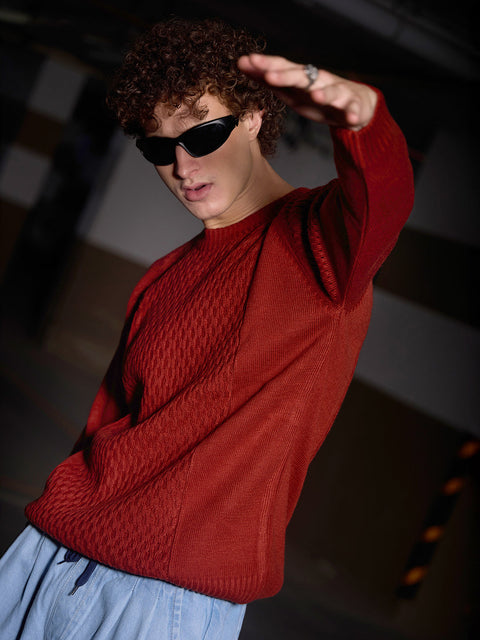 Chaos Mesh-Knit Pullover Sweater