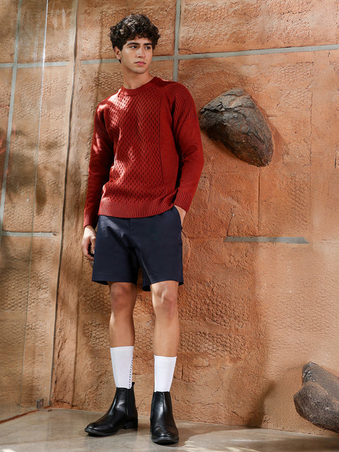 Chaos Mesh-Knit Pullover Sweater