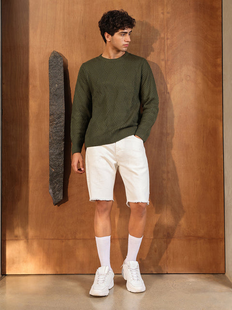 Chaos Basket-Knit Pullover Sweater