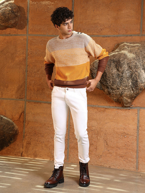 Hookd Contrast Panel Pullover Sweater