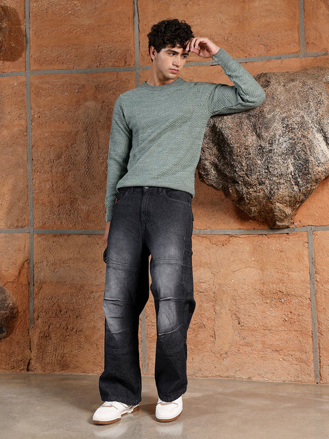 Just Be Textured Knit Pullover Sweater