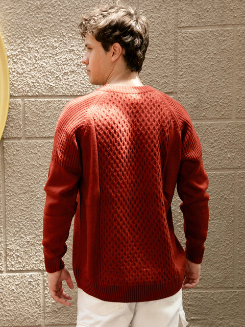 Chaos Mesh-Knit Pullover Sweater