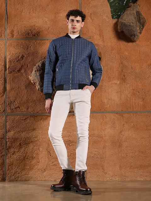 Behookd Cubic-Quilted Bomber Jacket