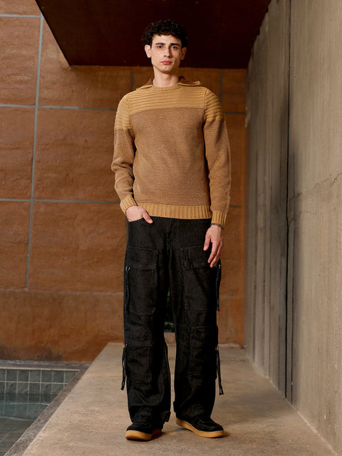 Behookd Textured Knit Pullover Sweater