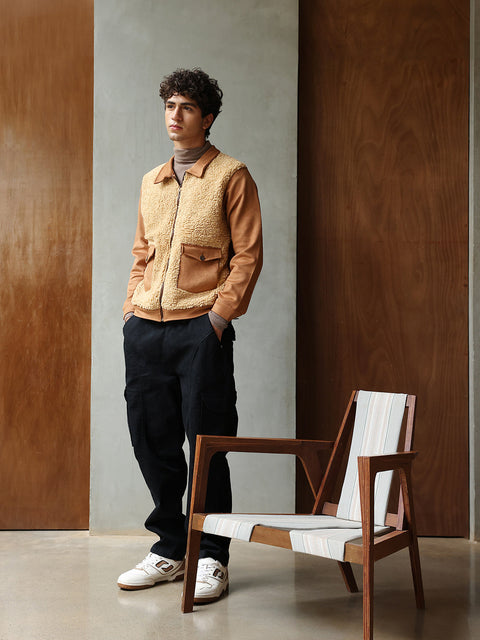 Game Face Contrast Sherpa Jacket