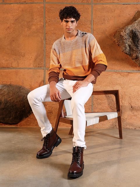 Hookd Contrast Panel Pullover Sweater