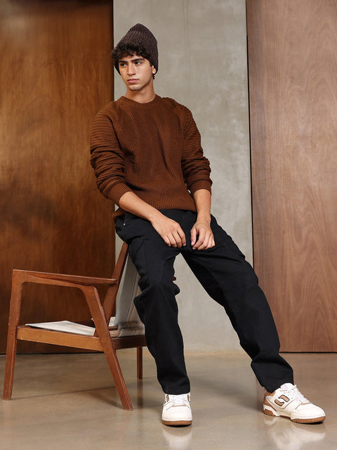 Chaos Self-Raglan Knit Pullover Sweater