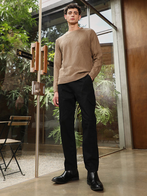 Chaos Basket-Knit Pullover Sweater