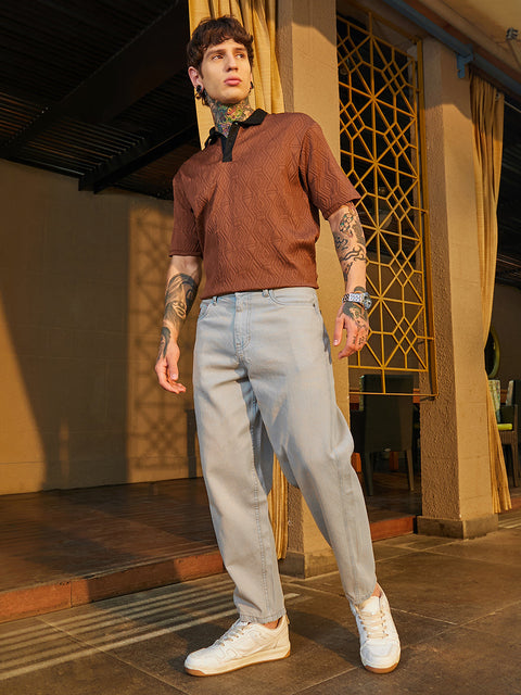 Chaos Light-Wash Carrot-Fit Denim Jeans