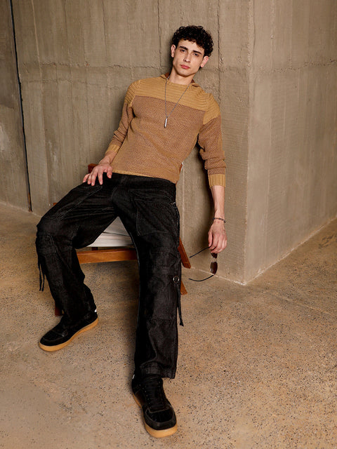 Behookd Textured Knit Pullover Sweater