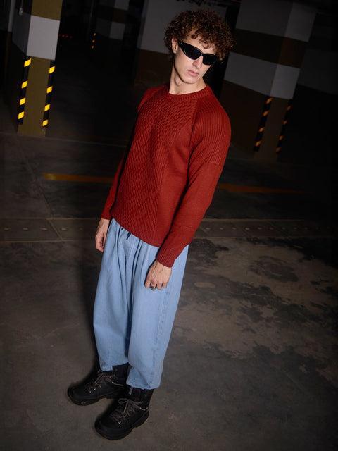 Chaos Mesh-Knit Pullover Sweater