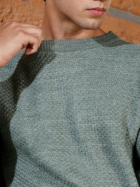 Just Be Textured Knit Pullover Sweater