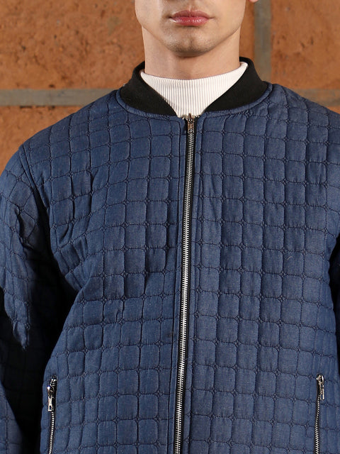 Behookd Cubic-Quilted Bomber Jacket