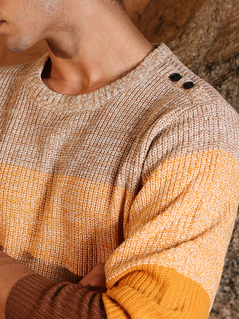 Hookd Contrast Panel Pullover Sweater