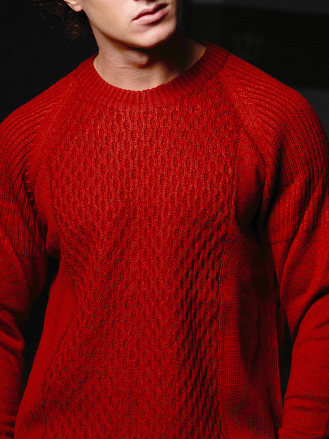 Chaos Mesh-Knit Pullover Sweater