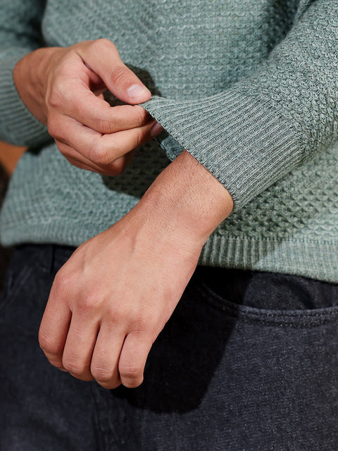 Just Be Textured Knit Pullover Sweater