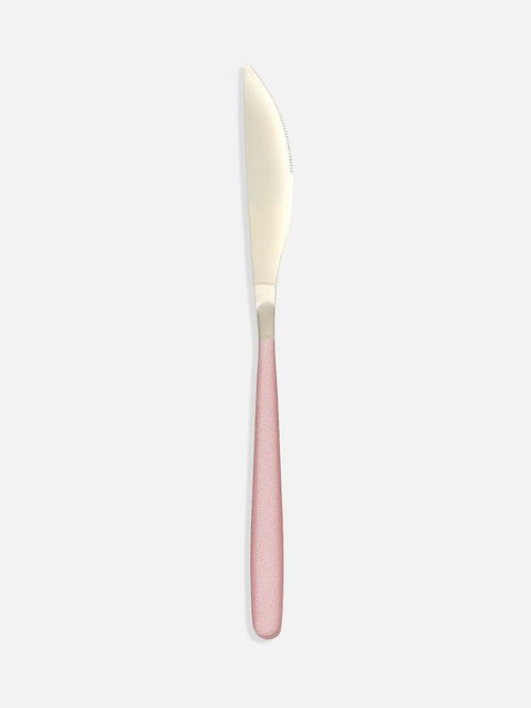 VYBE Silver & Blush Pink Solid Metal Cutlery Set