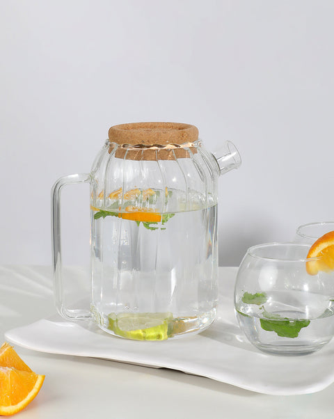 VYBE Creative vertical pattern transparent glass cold kettle | 1200 ml